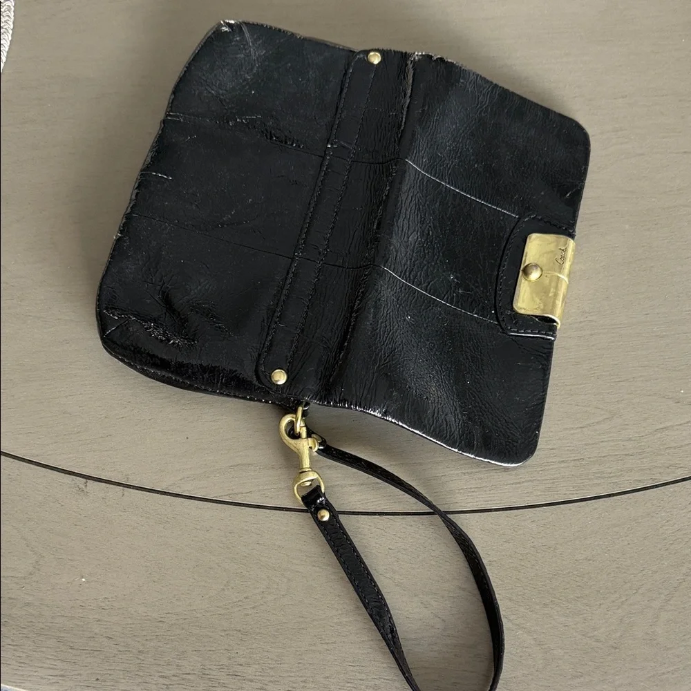 Coach Black Wristlet with Gold Accent - Picture 5 of 5
